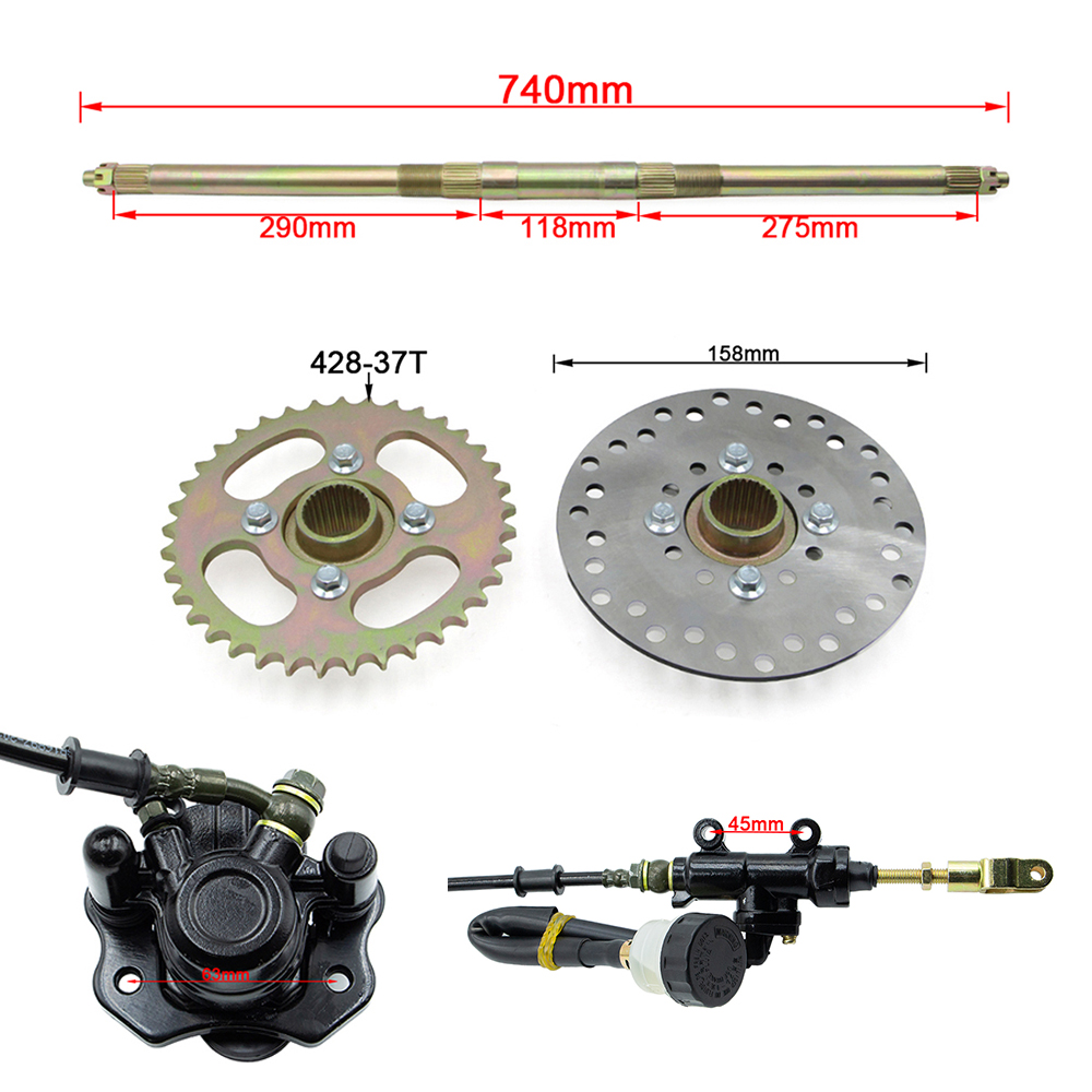 Eje Trasero Completo de 740 mm - 428 Chain reseña y precio